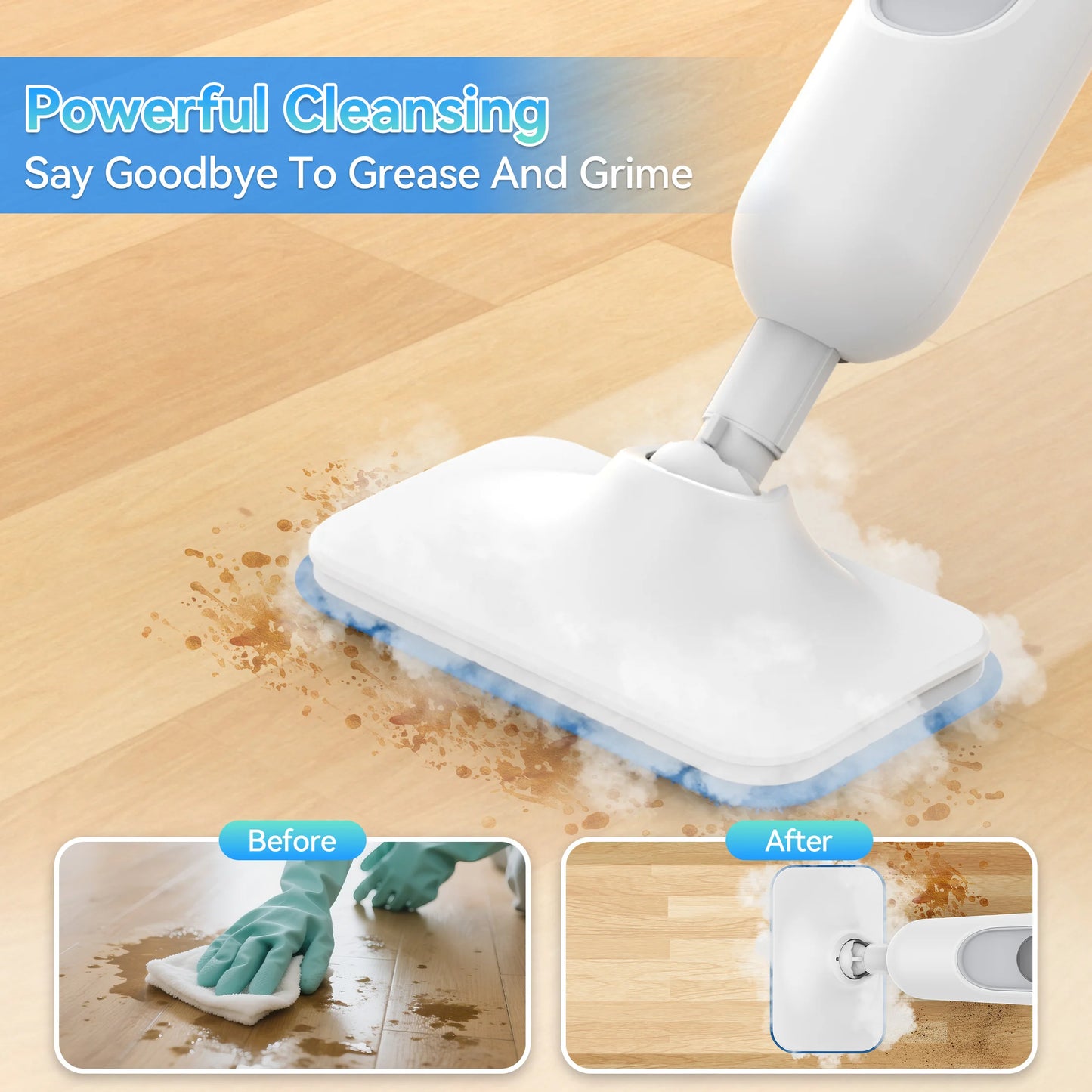 INSE Powerful Steam Mop High Temperature 6 in 1 Scrubbing Steam Cleaner Detachable Floor Steam Mop for Hard Floor Carpet Kitchen by S And B Enterprise
