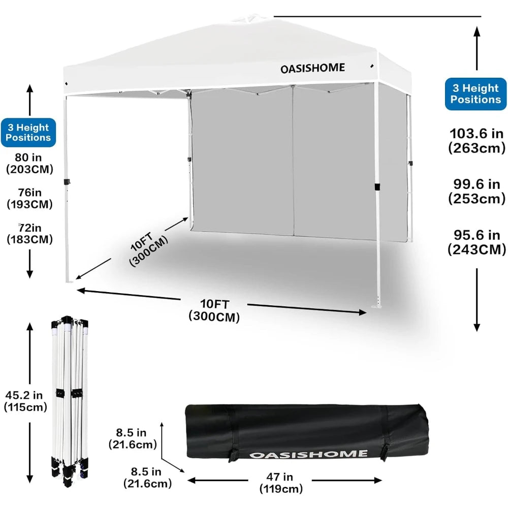Pop Up Canopy Tent With Side Wall For Outdoor Events