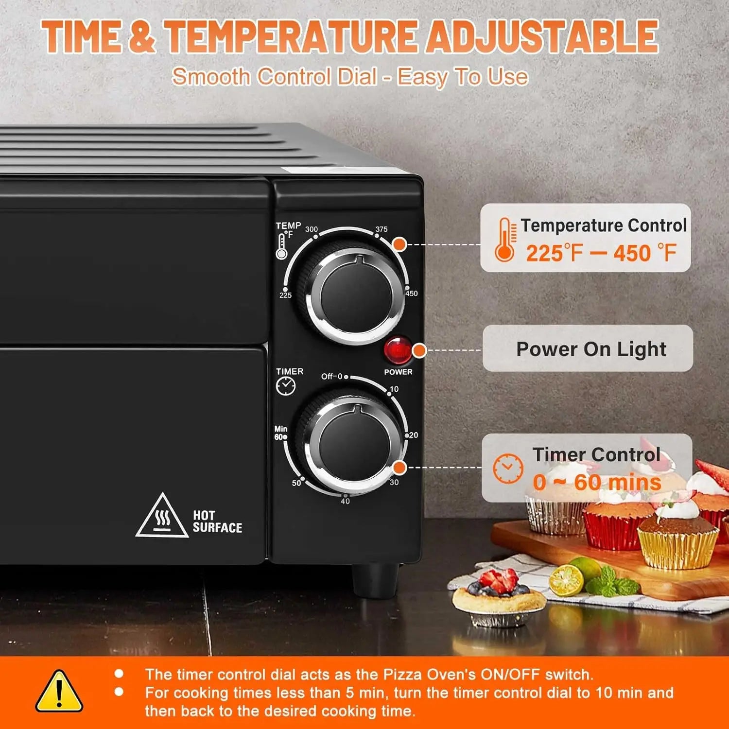 XMSJ Electric Pizza Oven 1800W Countertop With Adjustable Time Temperature by S And B Enterprise