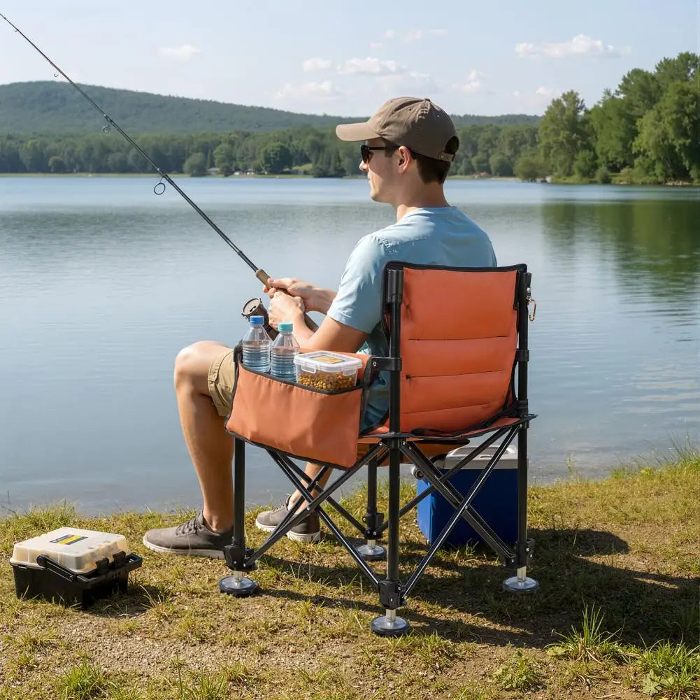 Non-Slip Folding Fishing Chair With Detachable Rod Holder by S And B Enterprise