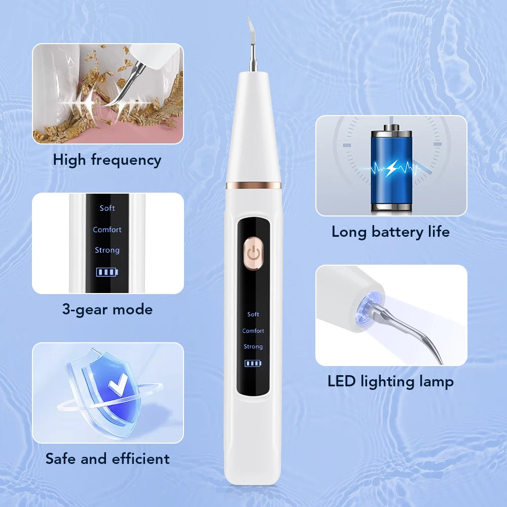 Electric ultrasonic dental scaler by S And B Enterprise with LED lamp, 3-gear modes, high frequency, long battery life