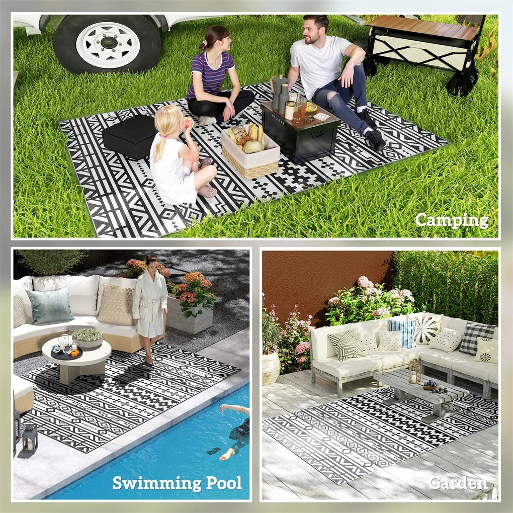Waterproof Outdoor Rug For Camping And Backyard Reversible Polypropylene Mat by S And B Enterprise