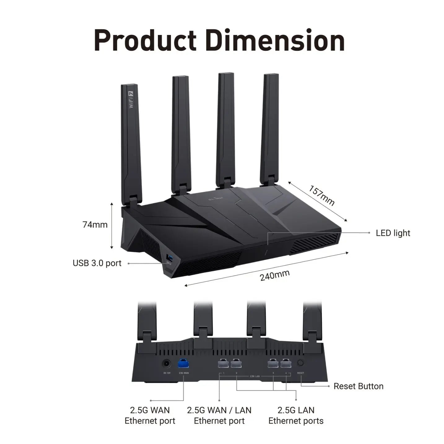 GL iNet Flint 3 Tri-Band VPN Router With 2.5G Ports