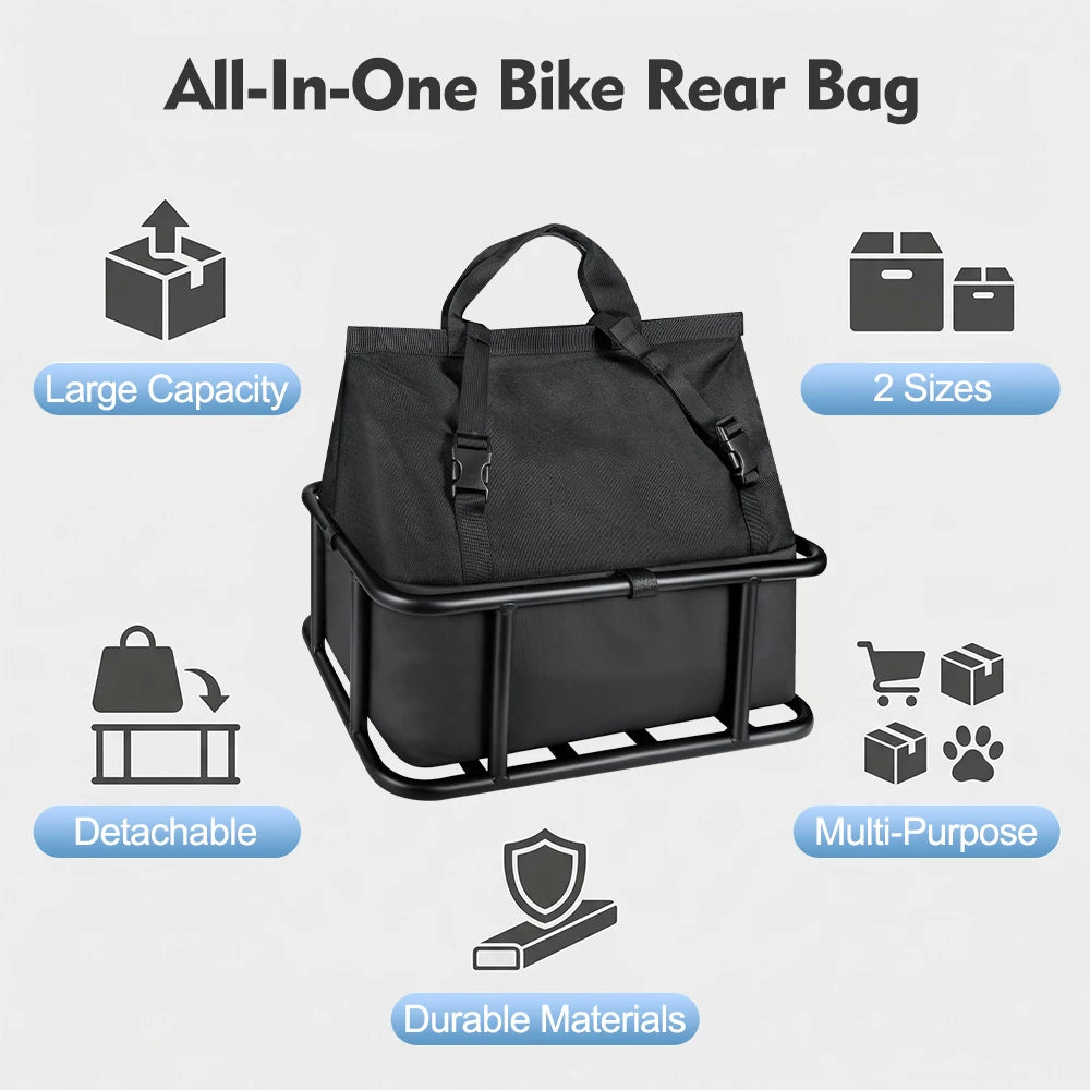 NEWBOLER E-Bike Cargo Rack Bag Large Capacity Rear Bike Basket by S And B Enterprise