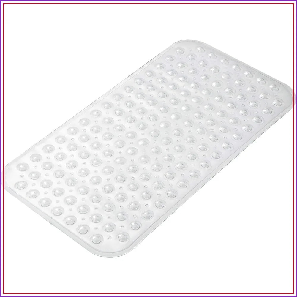 Clear non-slip bath mat with suction cups and drainage holes, 27.6x15 in, machine washable, S And B Enterprise