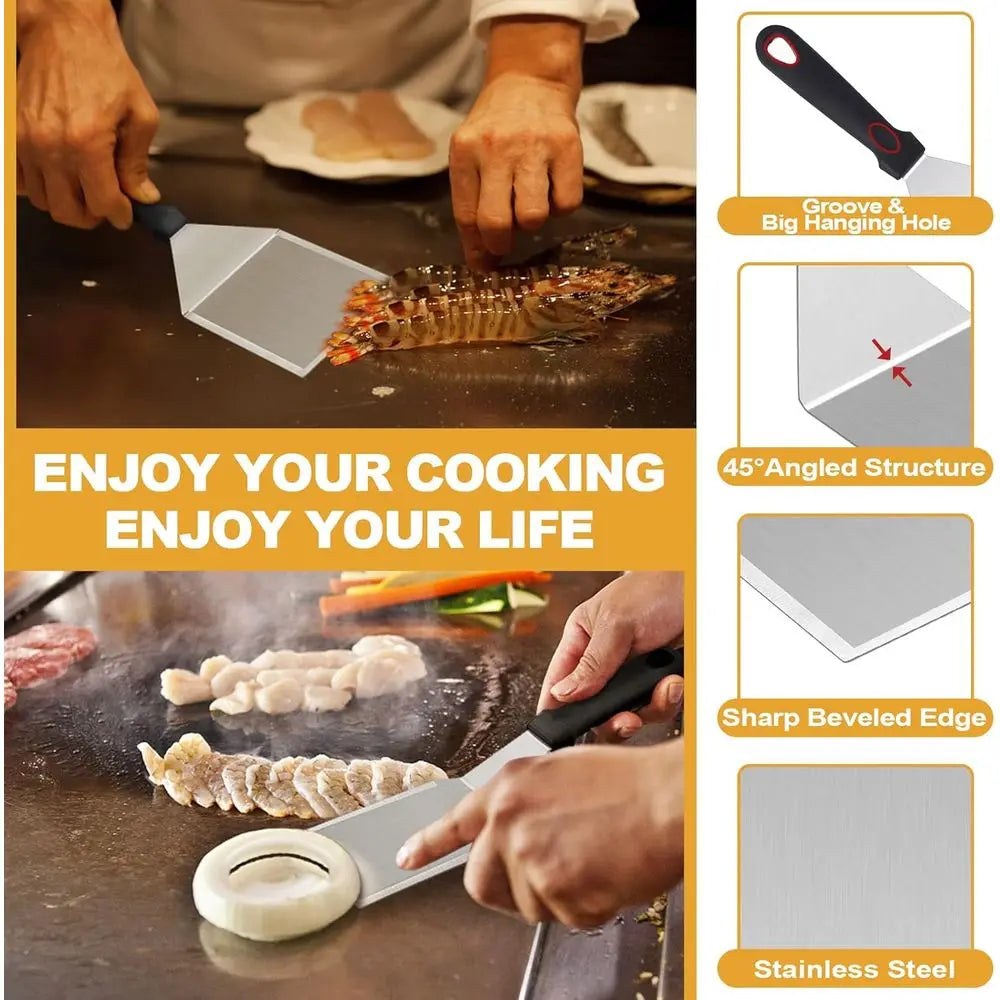 Griddle Accessories Kit Five Piece Heavy Duty Stainless Steel by S And B Enterprise
