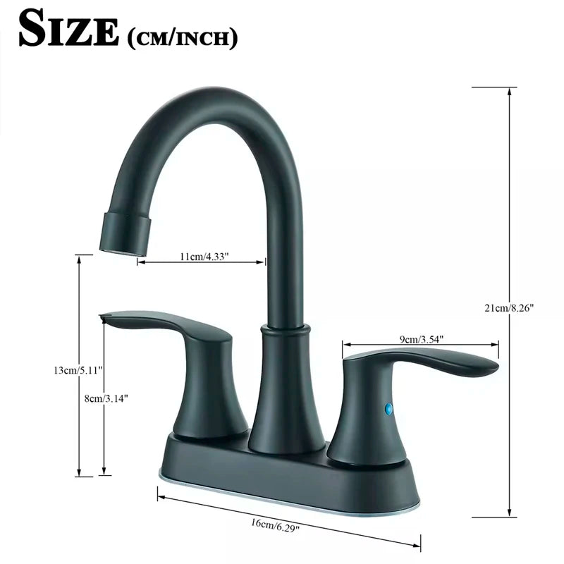 Suguword Dual Handle Center Set Bathroom Sink Faucet