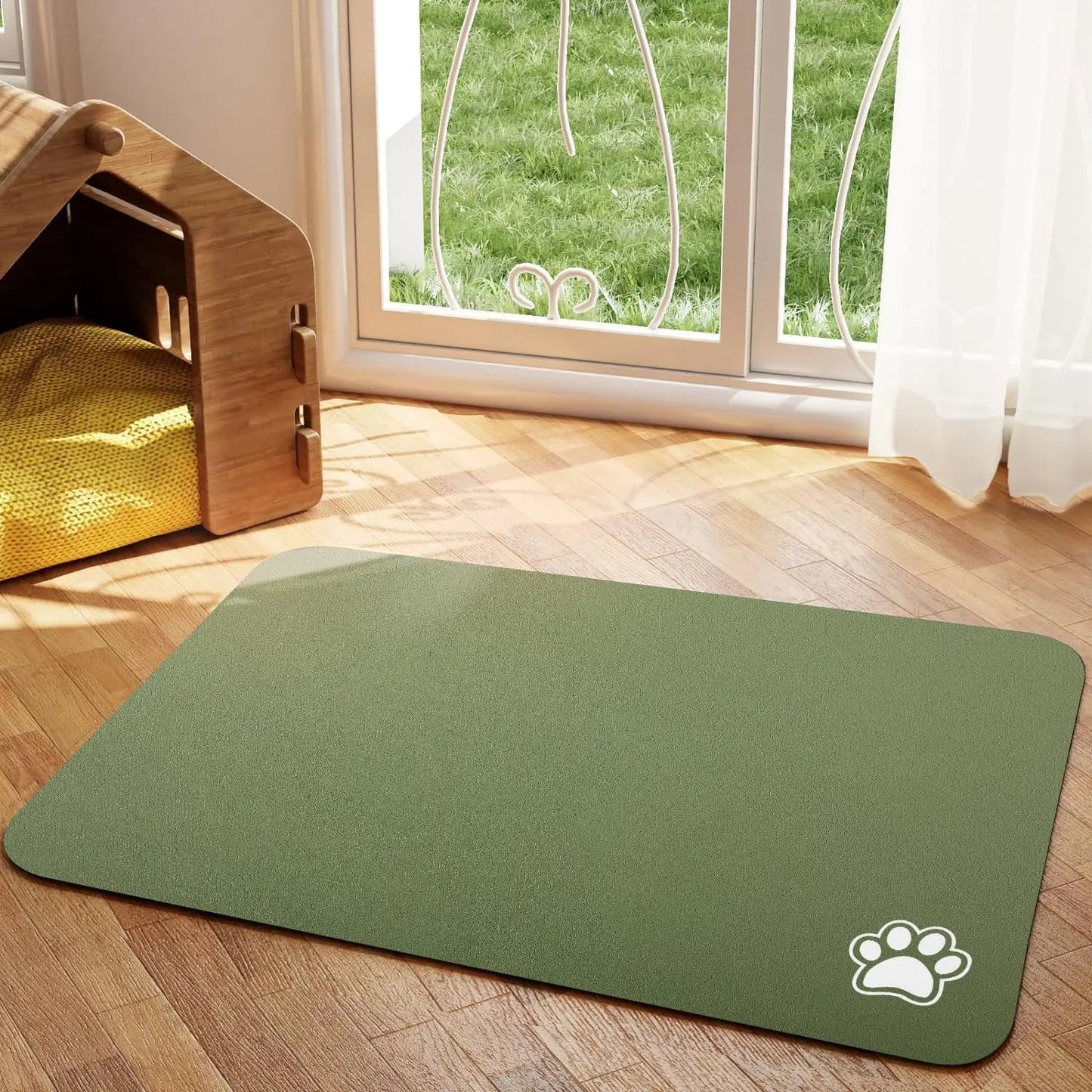 Pet Feeding Mat Absorbent Non Slip Quick Dry For Dogs