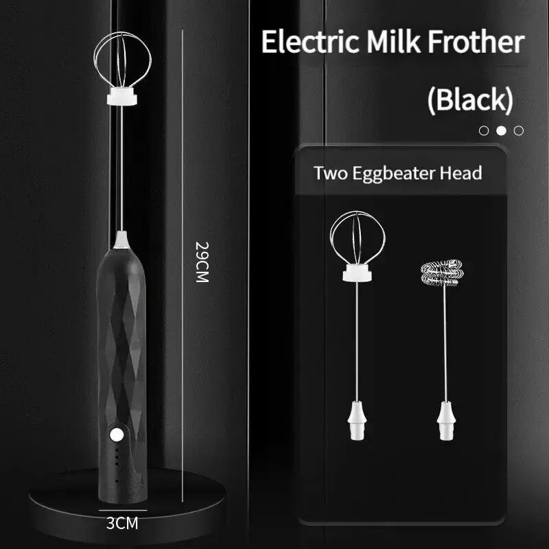 Electric Milk Frother Handheld USB Rechargeable Coffee Blender Mixer