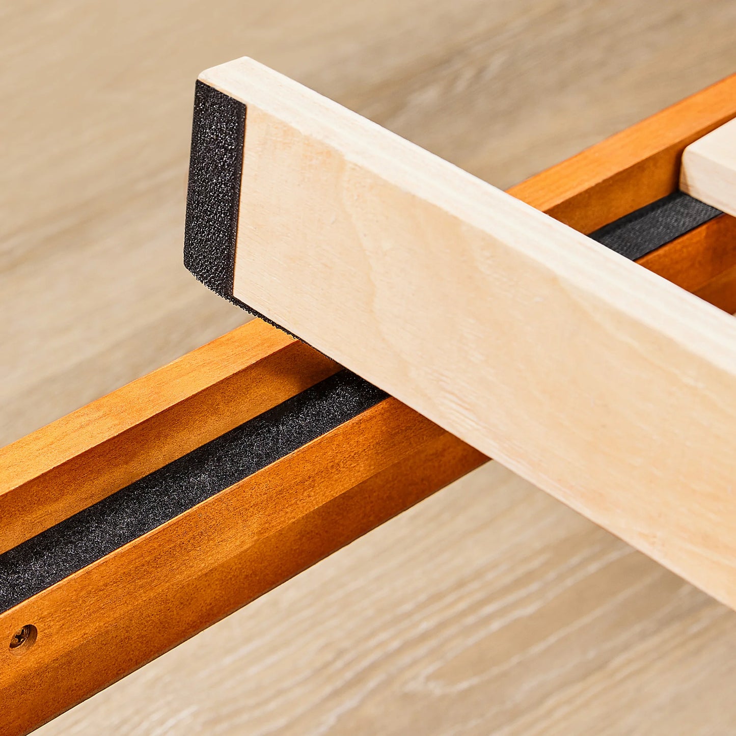 JHK Solid Wood Bed Frame With Slat Support Easy Assembly by S And B Enterprise