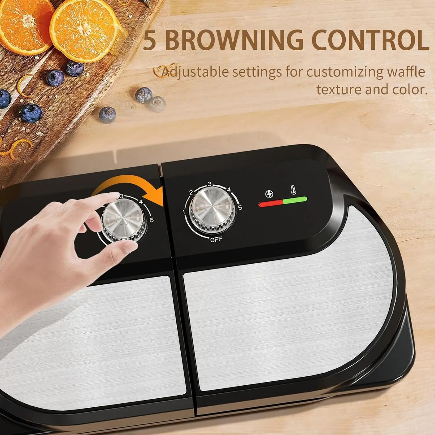 Belgian Waffle Maker 1400W For Breakfast And Snacks by S And B Enterprise