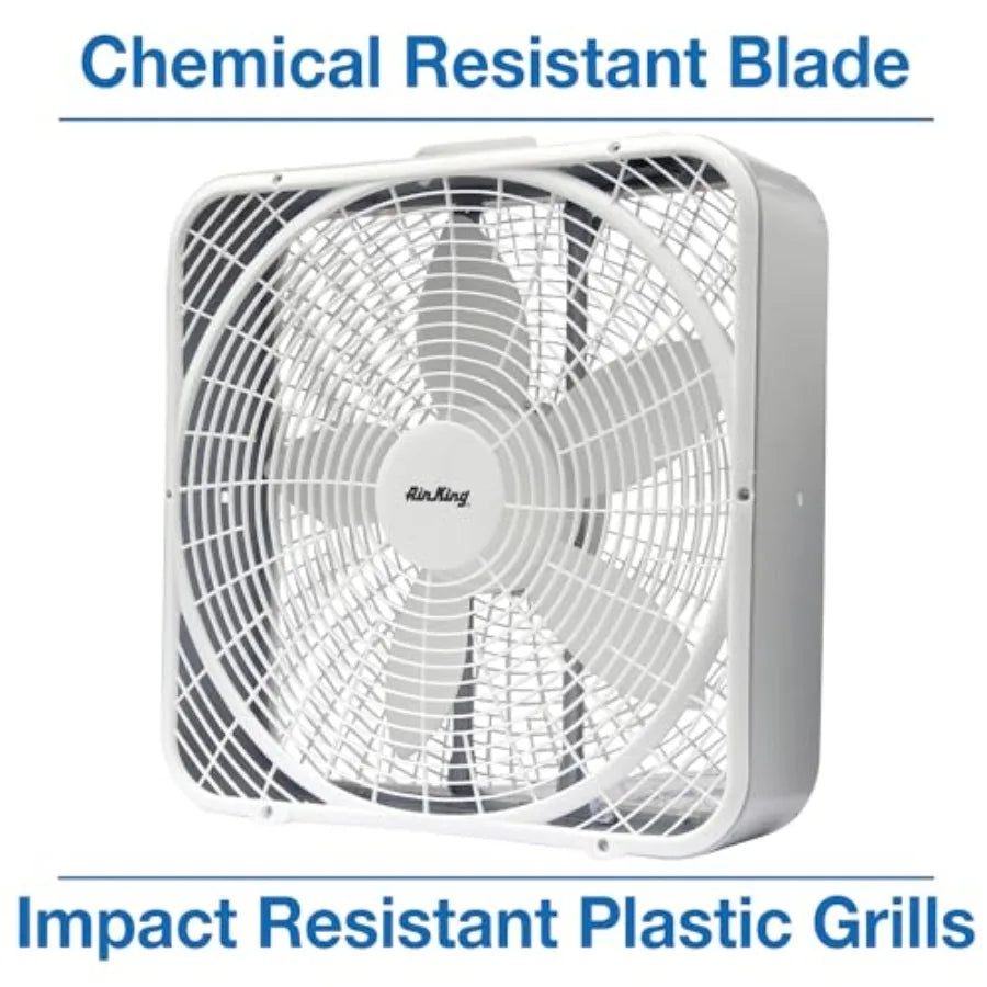 Box Fan Three Speed ABS Housing Quiet Remote Energy Efficient by S And B Enterprise