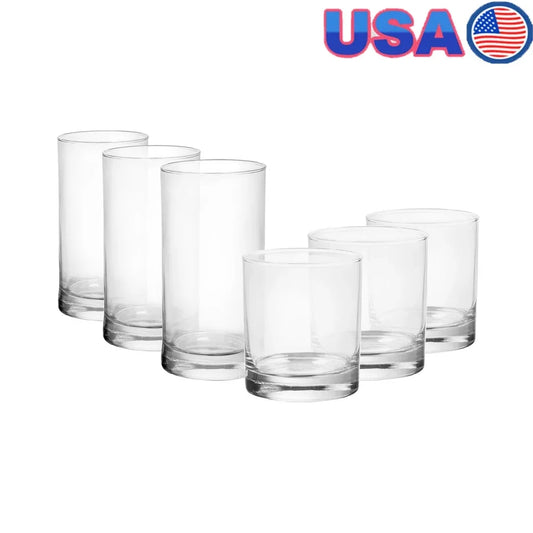 NONEDrinkware 12 Piece Clear Drinkware Set Tennyson Glasses