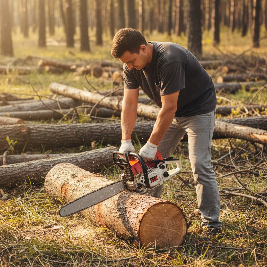 Gas Chainsaw 52cc Two-Stroke Portable Wood Cutting Tool by S And B Enterprise