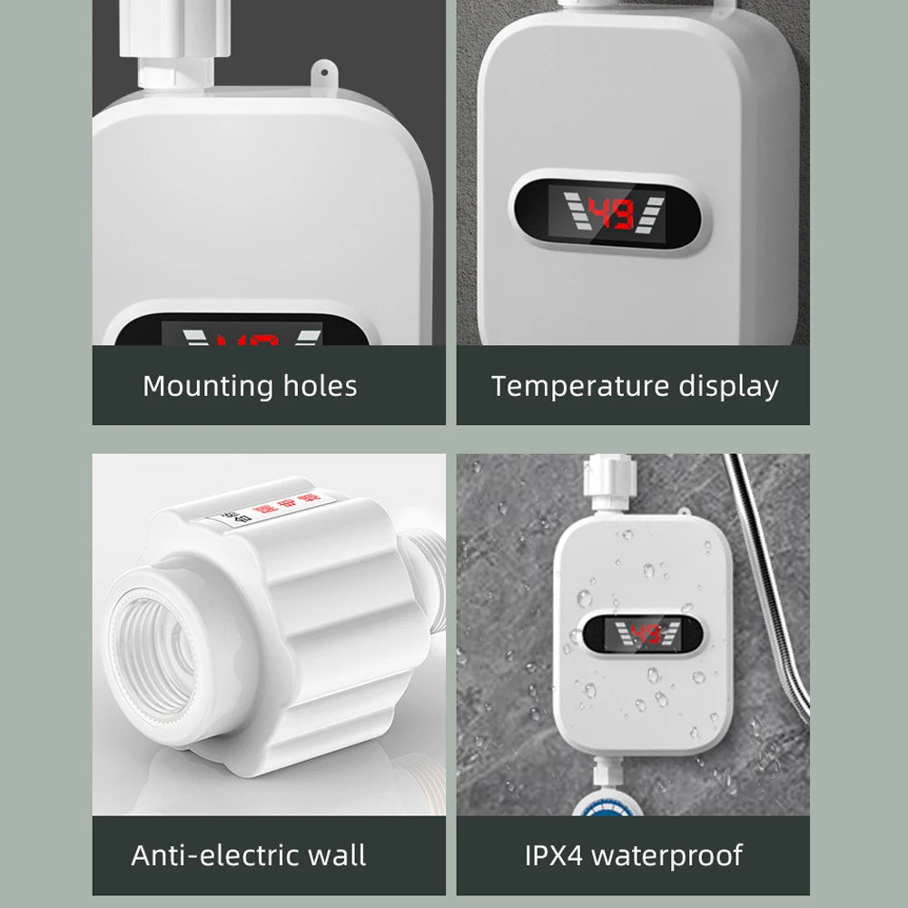 3500W Instant Electric Water Heater With LCD Display IPX4 by S And B Enterprise