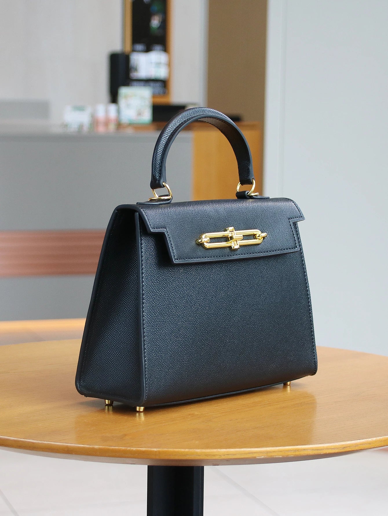 Leather Palm Print Ladies Handbag Portable Fashion Tote