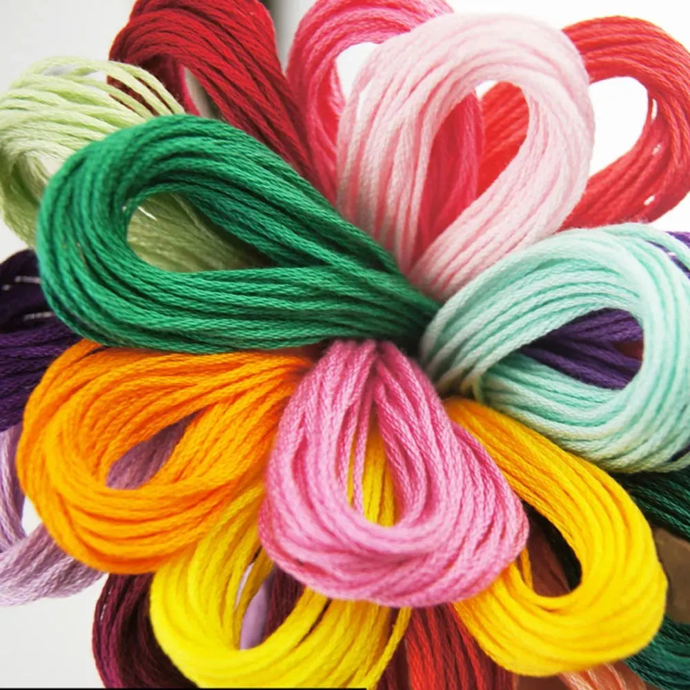 100/200/447pcs Mix Colors Embroidery Thread Cotton Sewing Skeins Craft Cross Stitch Floss Kit Line DIY Tools Make Bracelets by S And B Enterprise