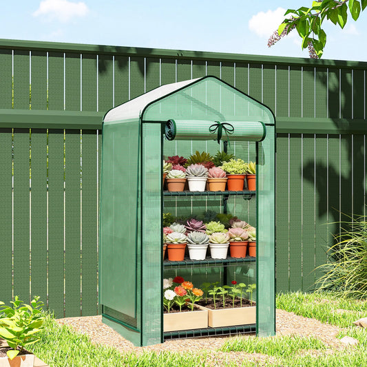3 Tier Mini Greenhouse With Screen Roof Portable Outdoor by S And B Enterprise
