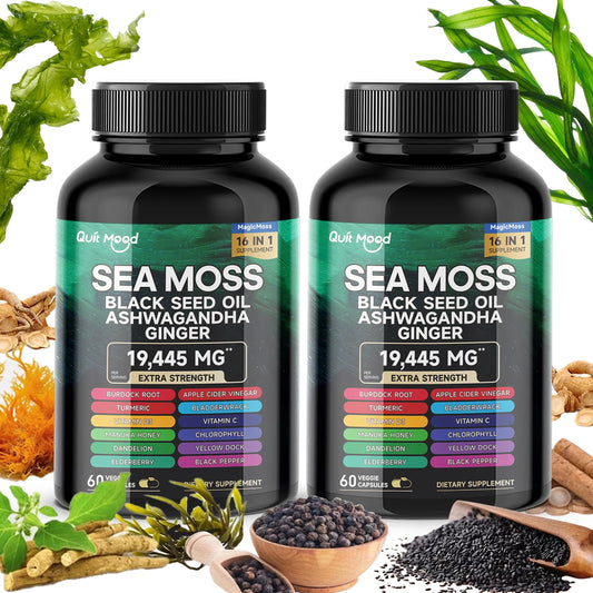 Quit Mood Sea Moss And Black Seed Oil Herbal Capsules by S And B Enterprise