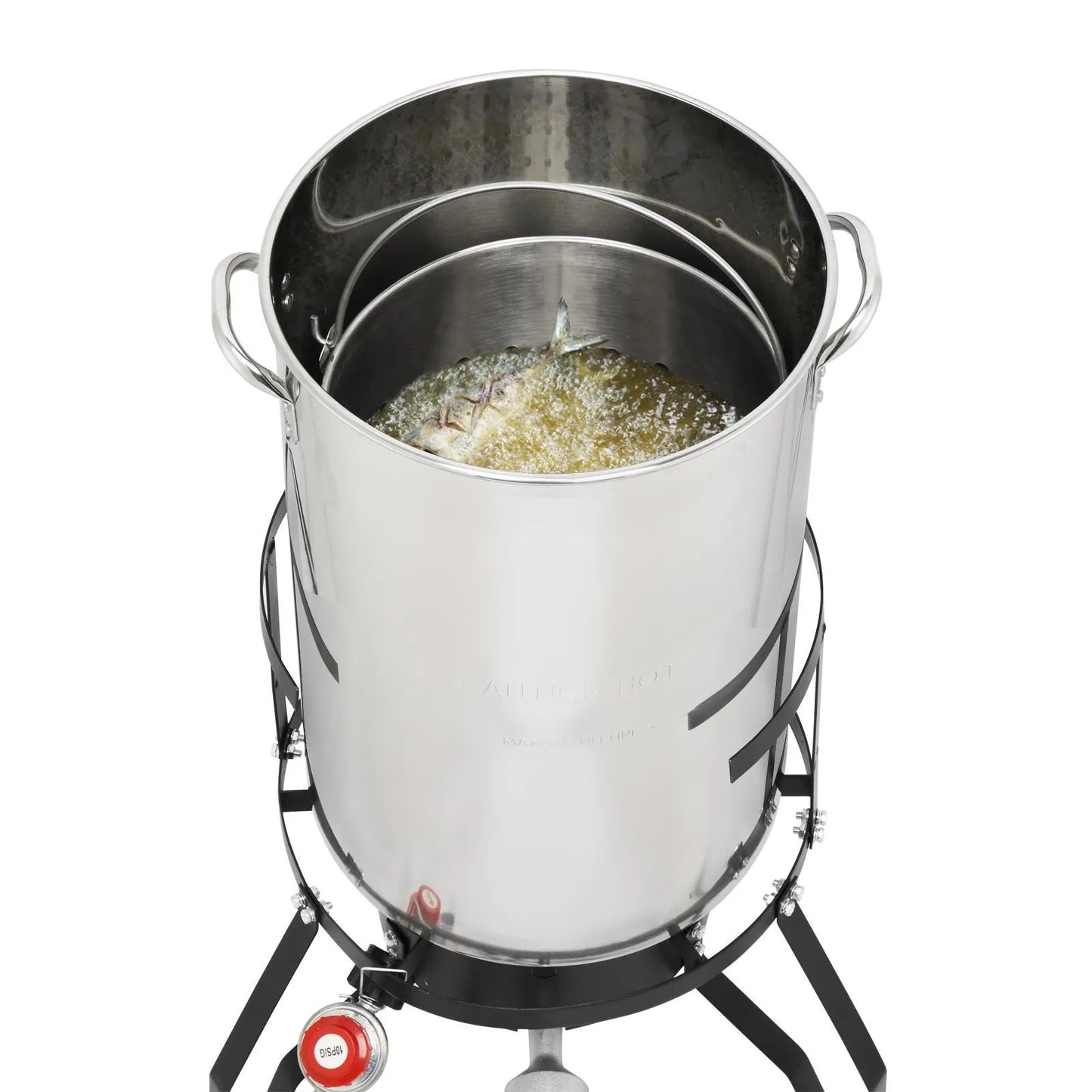 50 QT Stainless Steel Turkey Deep Fryer Pot Set Pot Holders & Basket for Seafood by S And B Enterprise