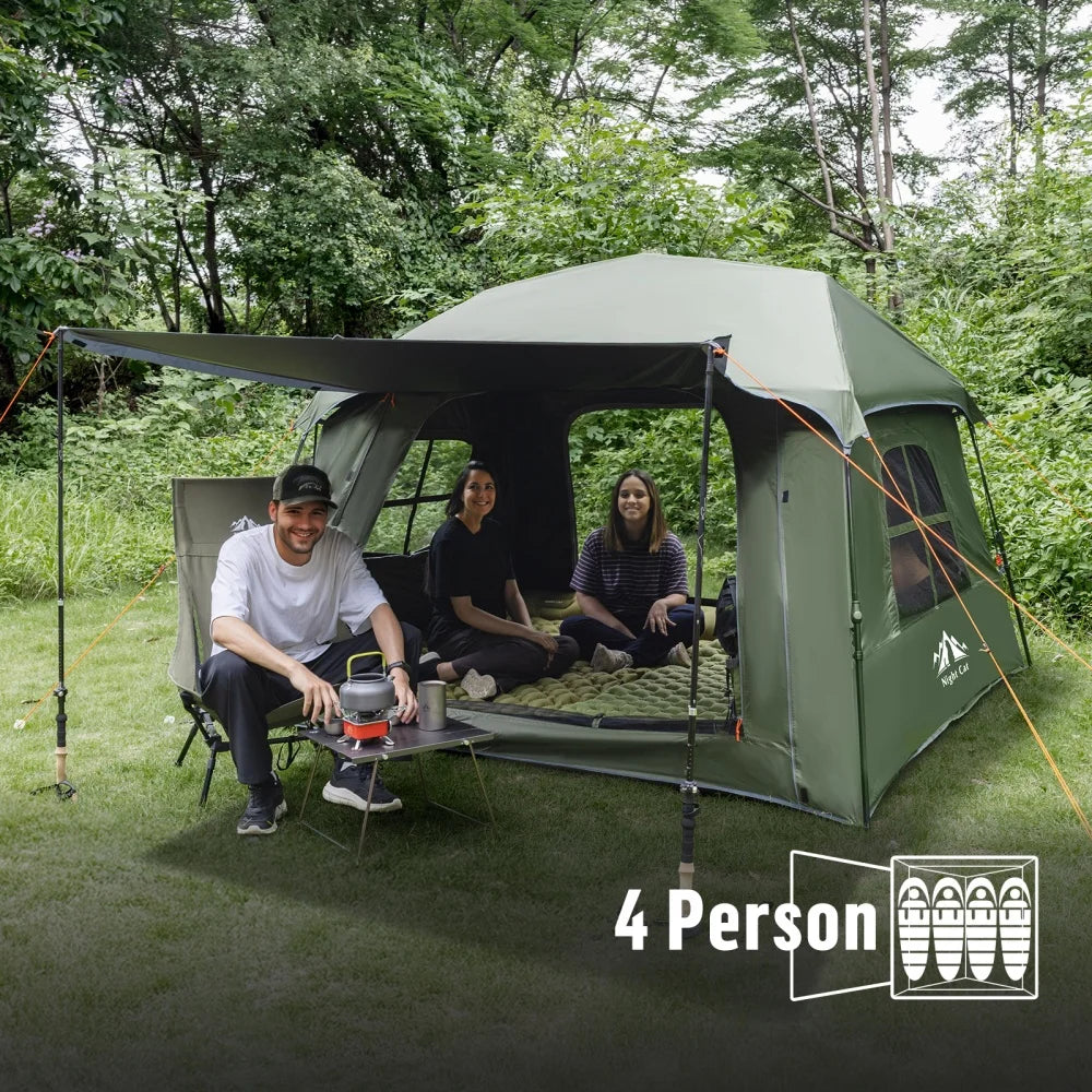 Night Cat Dark Room 4 Person Pop Up Tent Waterproof by S And B Enterprise
