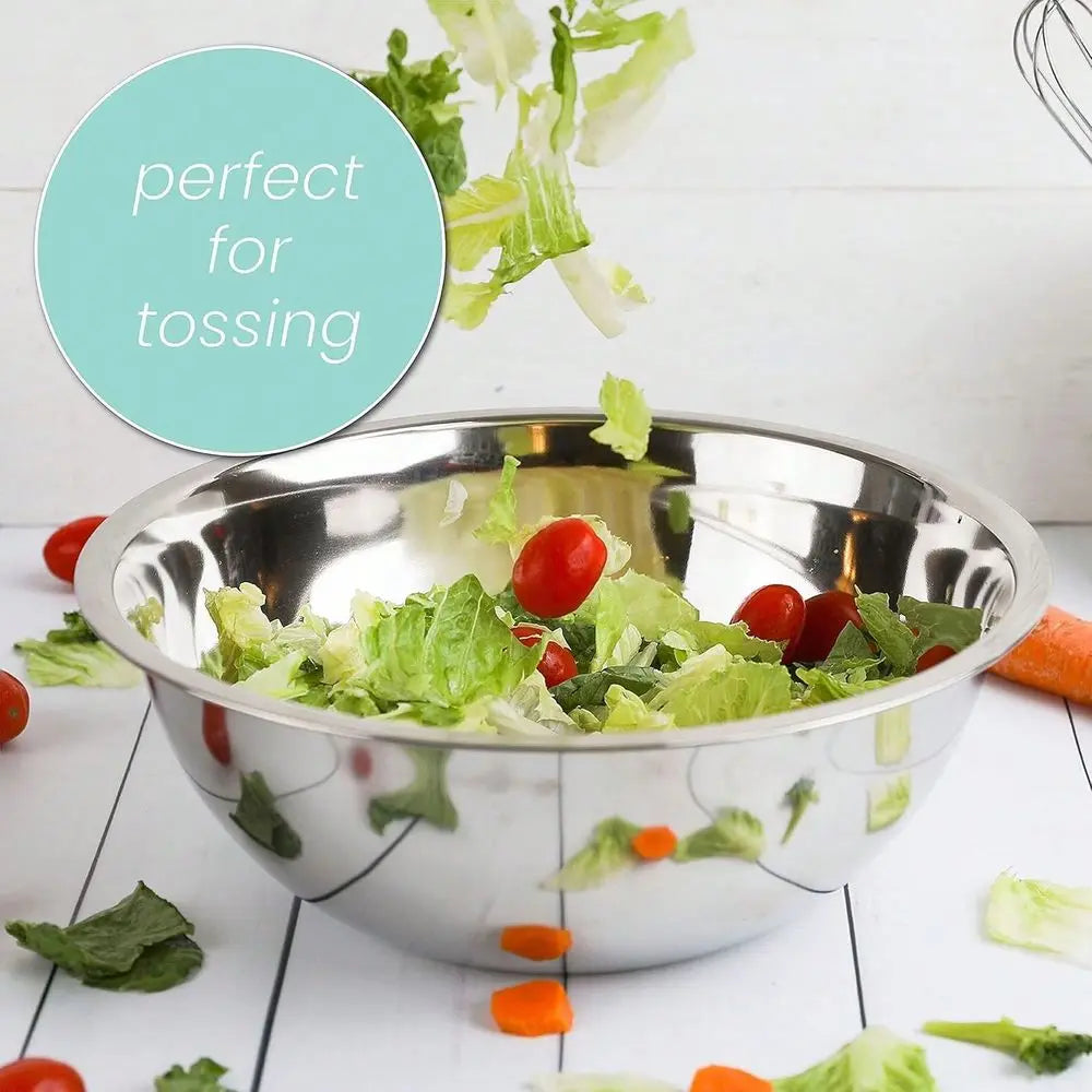 Stainless Steel Nesting Mixing Bowls Five Piece Set by S And B Enterprise