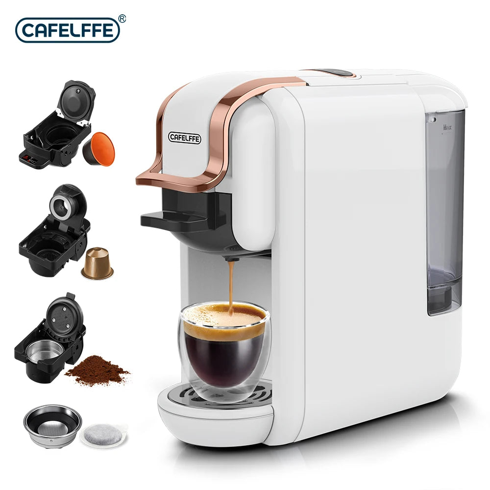 CAFELFFE MK-603 Capsule Coffee Machine with 4 Adapters, 19Bar Hot Cold Brew Espresso Maker For NES/DG/ESE and Coffee Grounds by S And B Enterprise