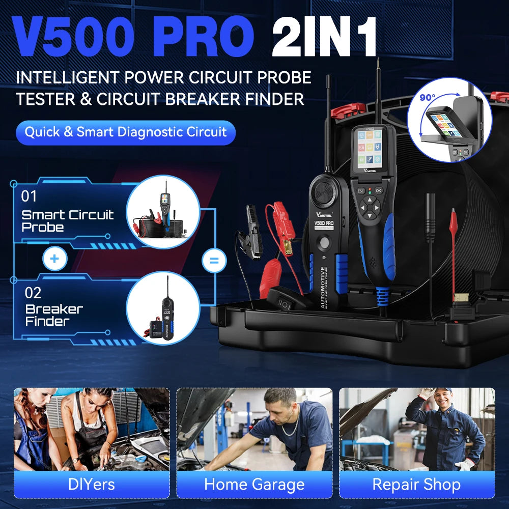 VDIAGTOOL V500PRO 2-In-1 Automotive Power Probe Tool Multimeter