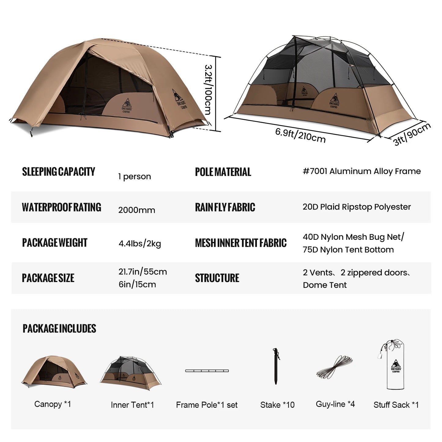 OneTigris COSMITTO 2.0 Camping Tent