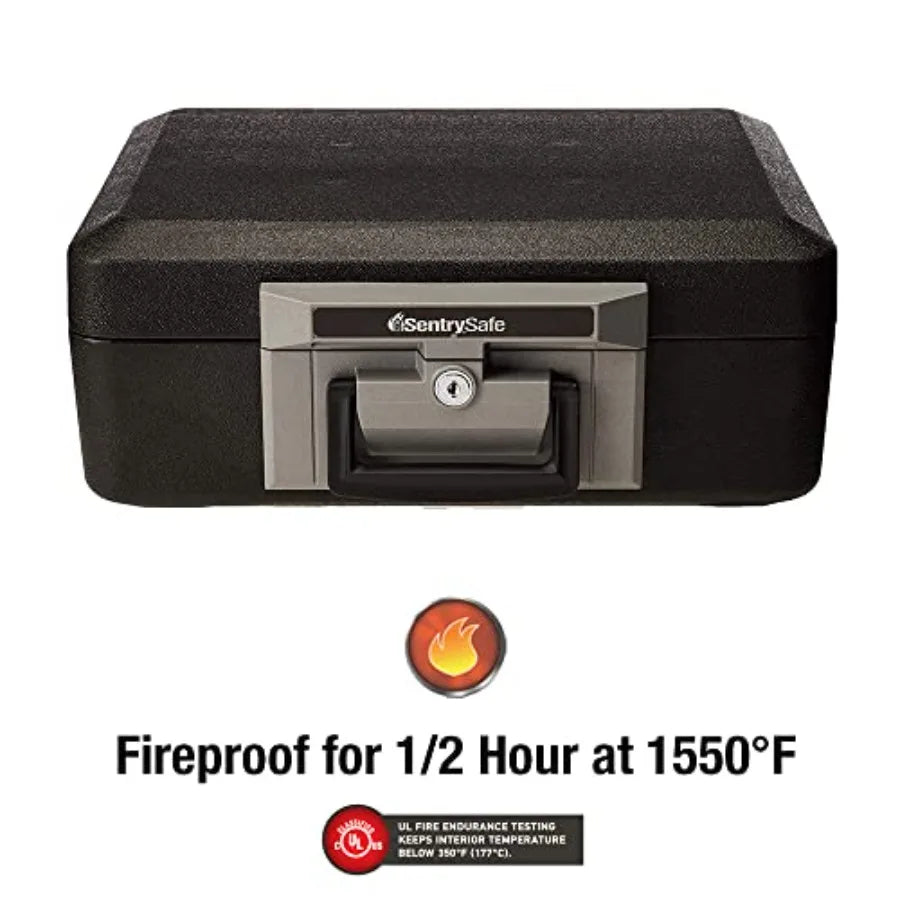 Fireproof Safe Box With Key Lock For Money, Jewelry, Documents