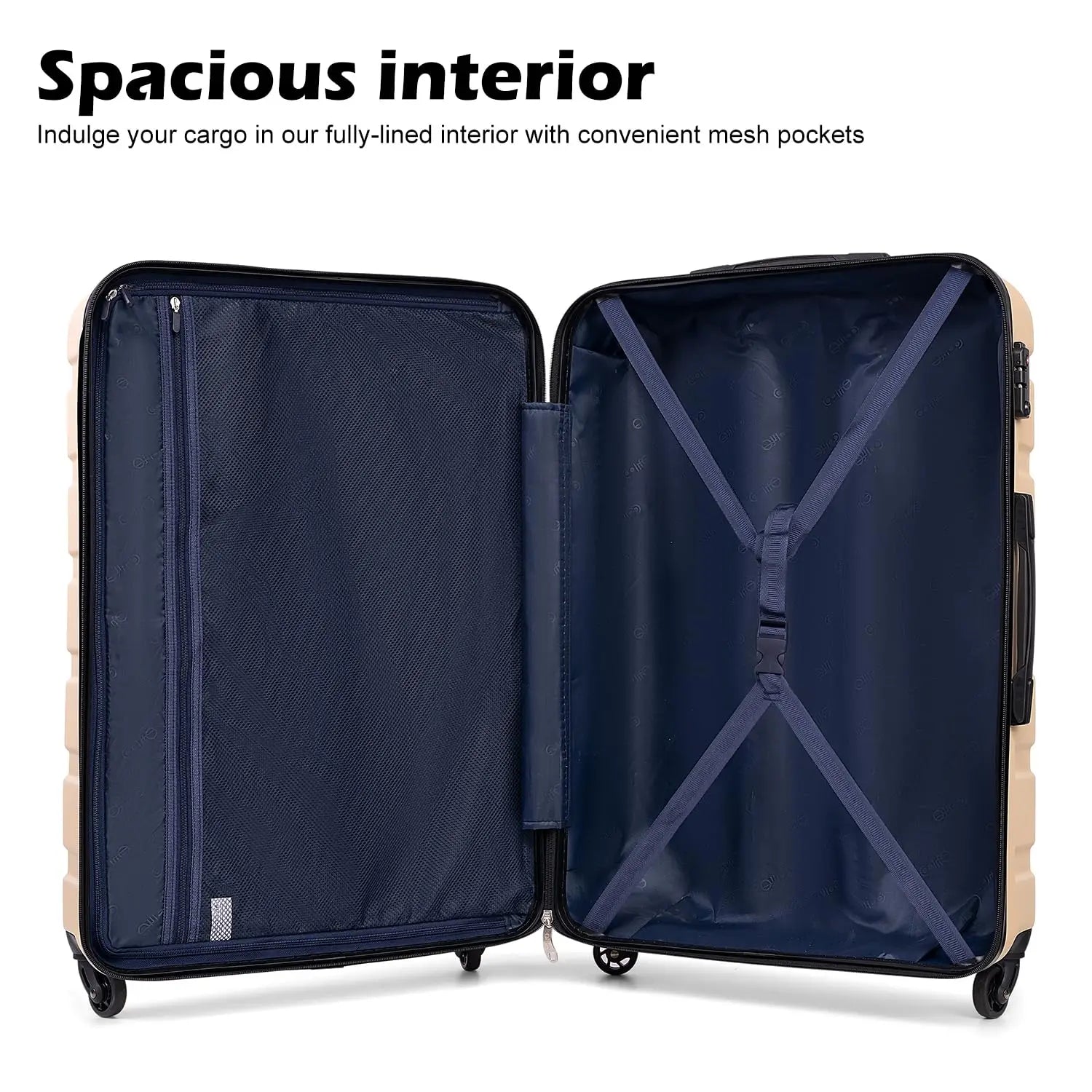 3 Piece Lightweight Durable Hardshell Luggage Set 360° Spinner Wheels TSA Approved Lock Suitcases, Customize by S And B Enterprise