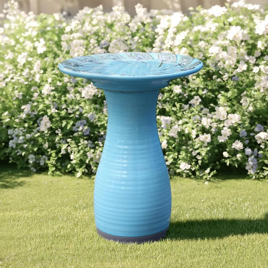Elegant Ceramic Bird Bath Outdoor Garden Decor For Birds