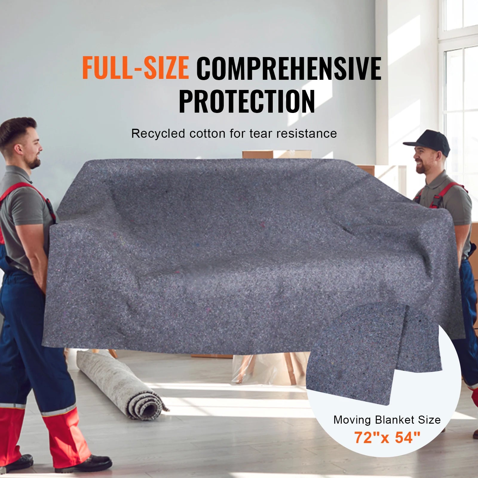 SucceBuy 12/24Packs Moving Blanket Recycled Cotton Heavy Duty Packing Shipping Mover Pads for Protect Furniture Floor Appliances by S And B Enterprise