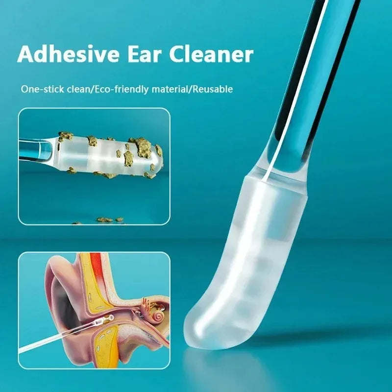Premium earwax remover tool by S And B Enterprise; reusable silicone ear cleaner with a transparent tip.