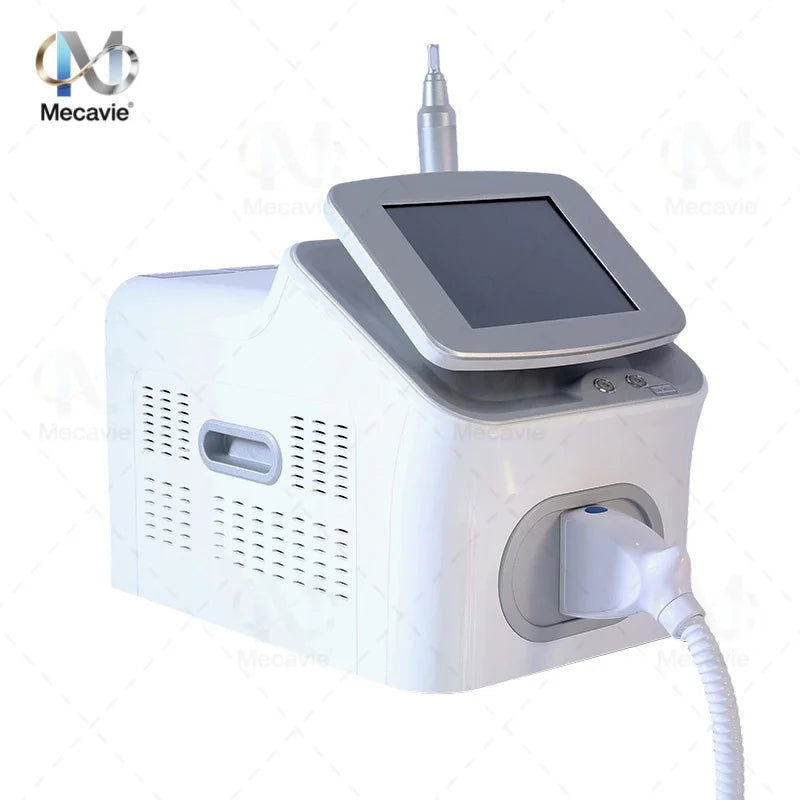 Portable pico picosecond Q-switch Nd:YAG laser beauty machine with touchscreen, white compact unit by S And B Enterprise