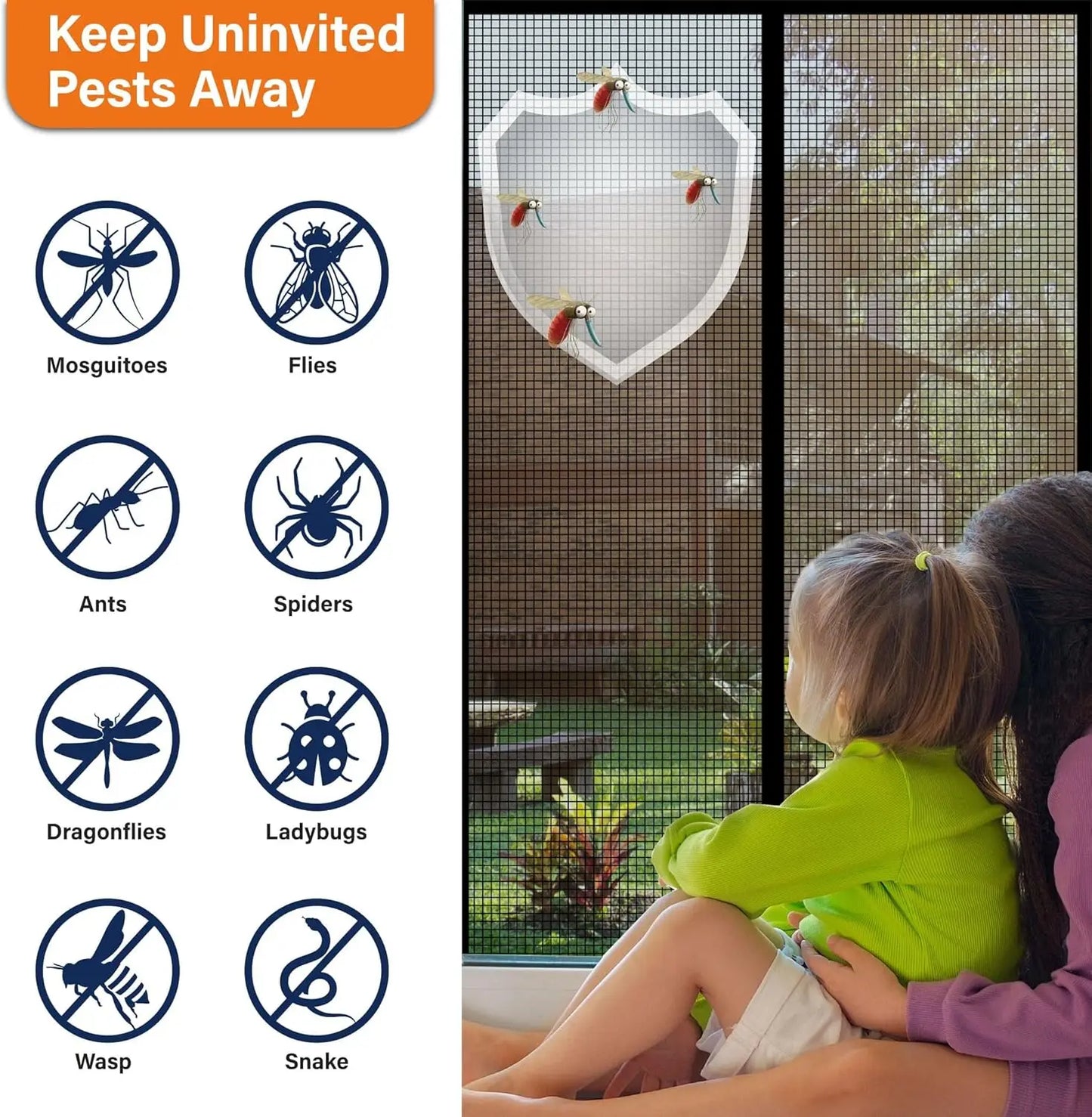 Magnetic Screen Door Fiberglass Mesh Keeps Bugs Out Easy Install by S And B Enterprise