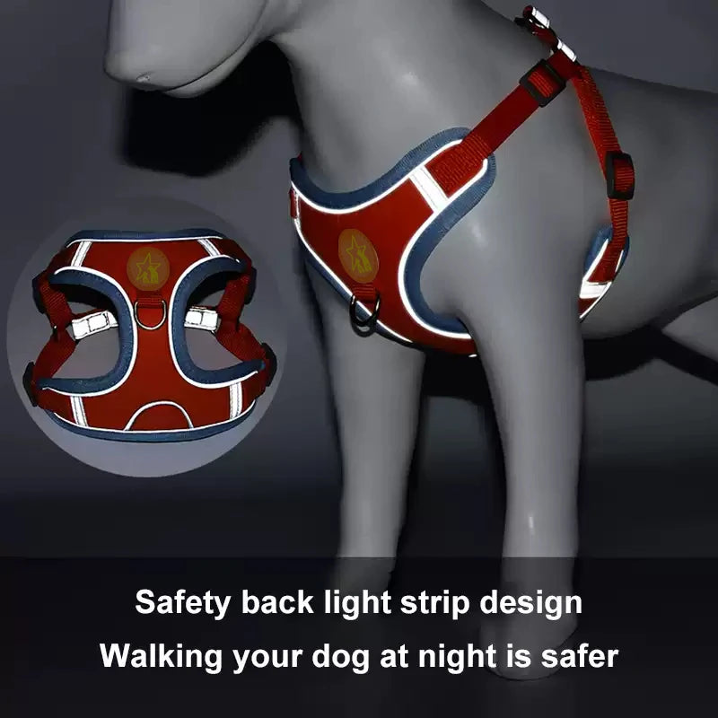 Small Medium Dogs Harness Vest Walking Traction Rope Reflective Straps, Soft Mesh Harness Breathable Pet Supplies by S And B Enterprise