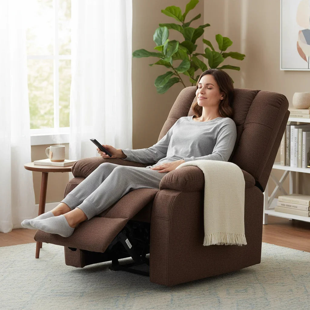 Power Lift Recliner Chair With Massage And Remote Side Pockets