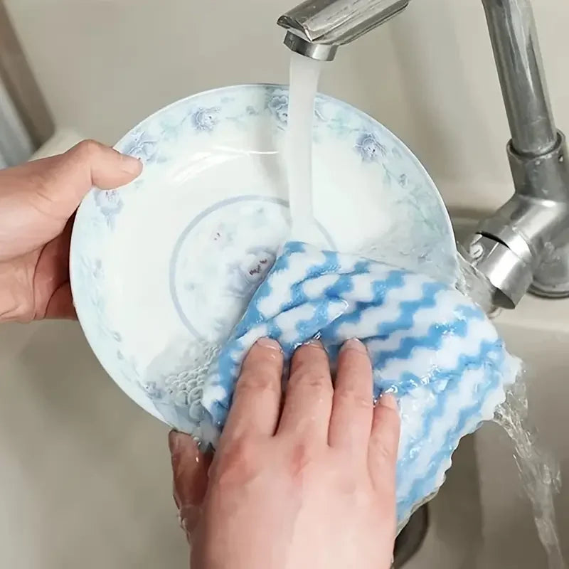 10/40PCS Super Absorbent Dishcloths Coral Fleece Cleaning Cloths Thickened Kitchen Washing Dish Rags Glass Windows Wipe Towels by S And B Enterprise