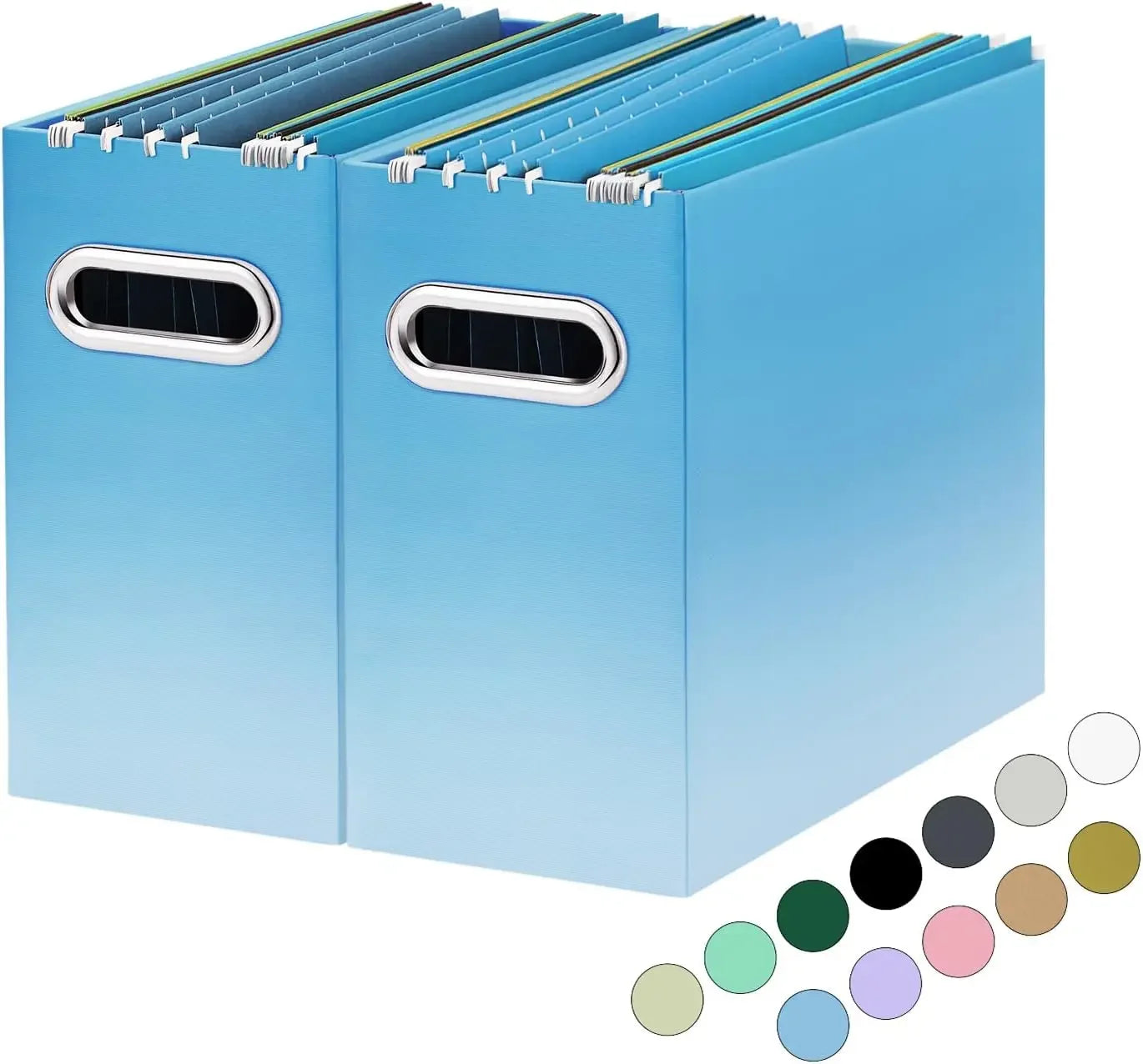 Collapsible File Organizer Box With Portable Handle For Office