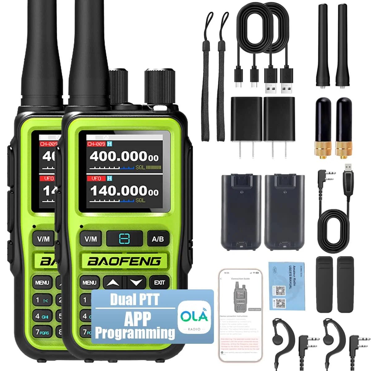 Clorgo Baofeng UV5R Dual Band Radio 5W NOAA Bluetooth