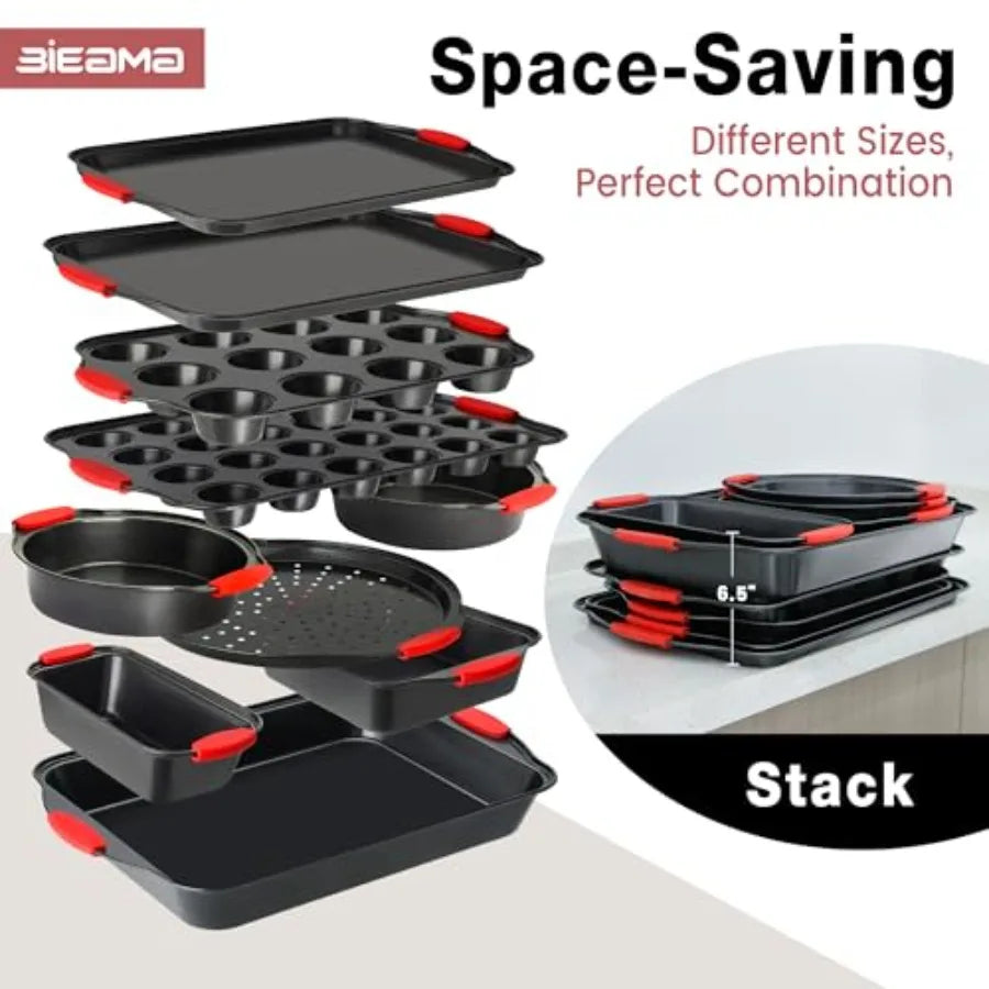 13 Piece Nonstick Bakeware Set Carbon Steel Bake Pans by S And B Enterprise