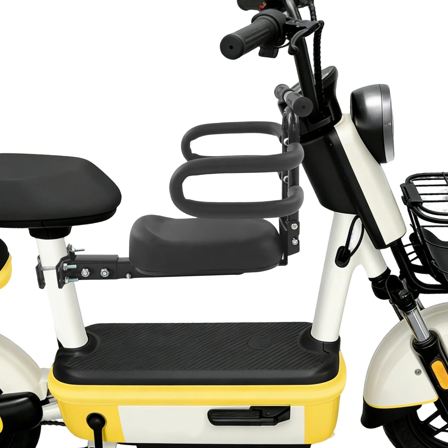 Adjustable Child Electric Scooter Seat Front-Mounted Child Bike Seat with Armrests & Guardrails for Safe Urban Rides by S And B Enterprise