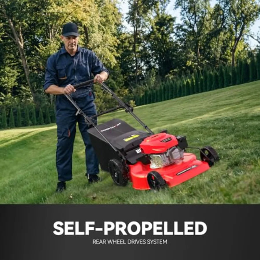 Self Propelled Gas Lawn Mower OHV Engine Rear Wheel Drive