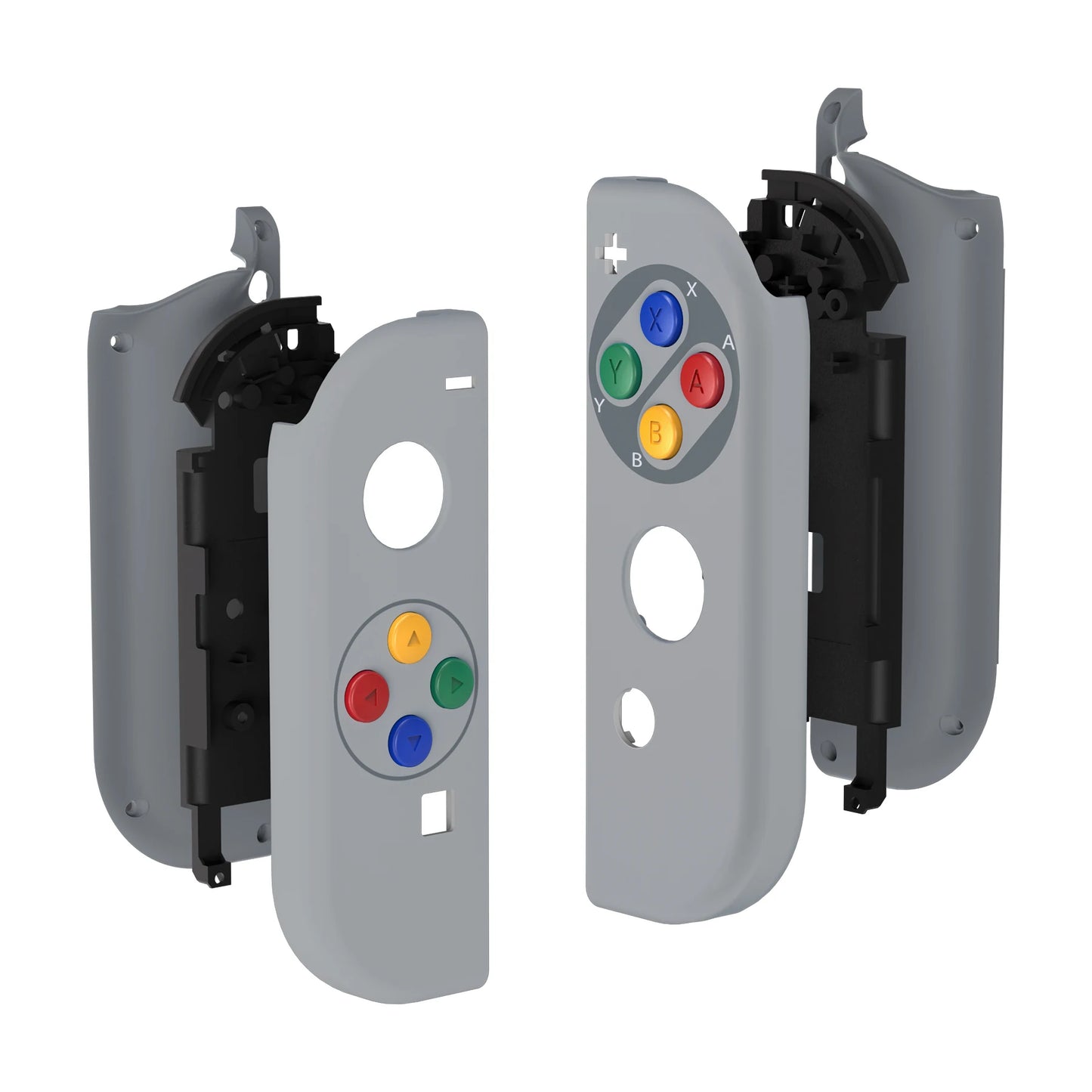 eXtremeRate Custom Patterned Controller Housing Shell Case with Full Set Buttons for NS Switch JoyCon & OLED Joycon - Wood Grain by S And B Enterprise