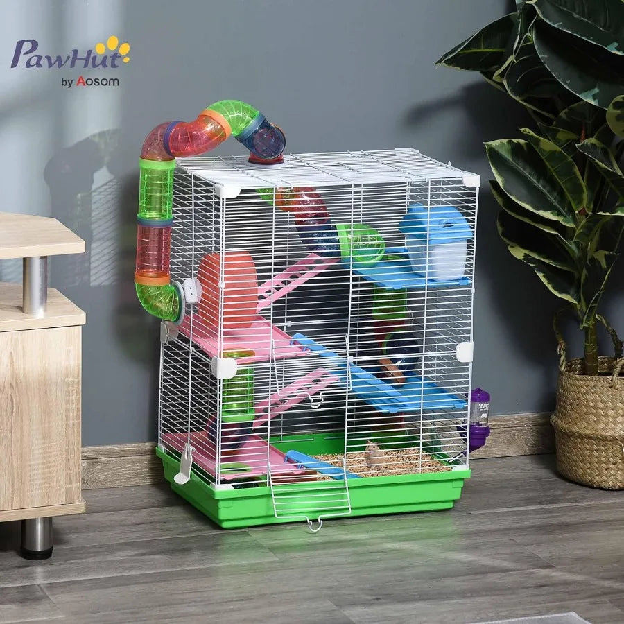 NONECN 5-Tier Hamster Cage With Tubes And Tunnels Durable