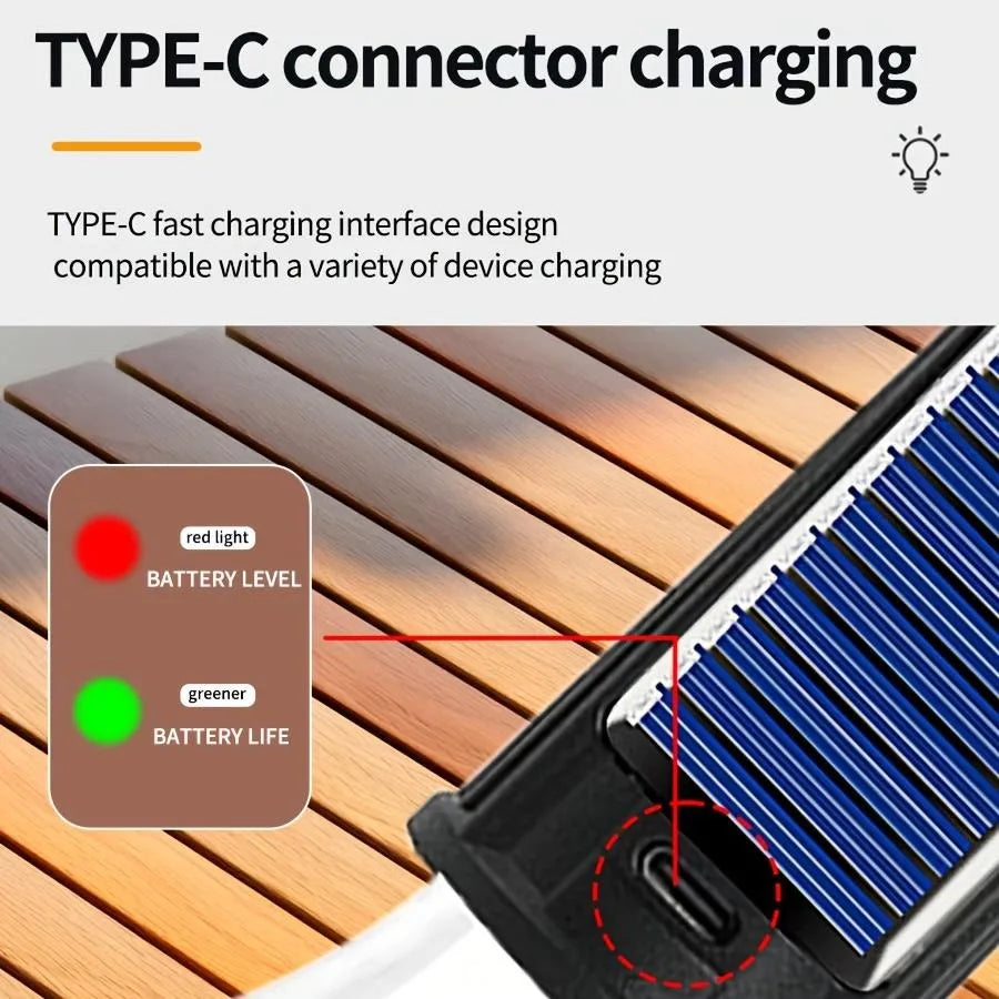 Solar Camping Light Type C 3 Modes Waterproof Portable