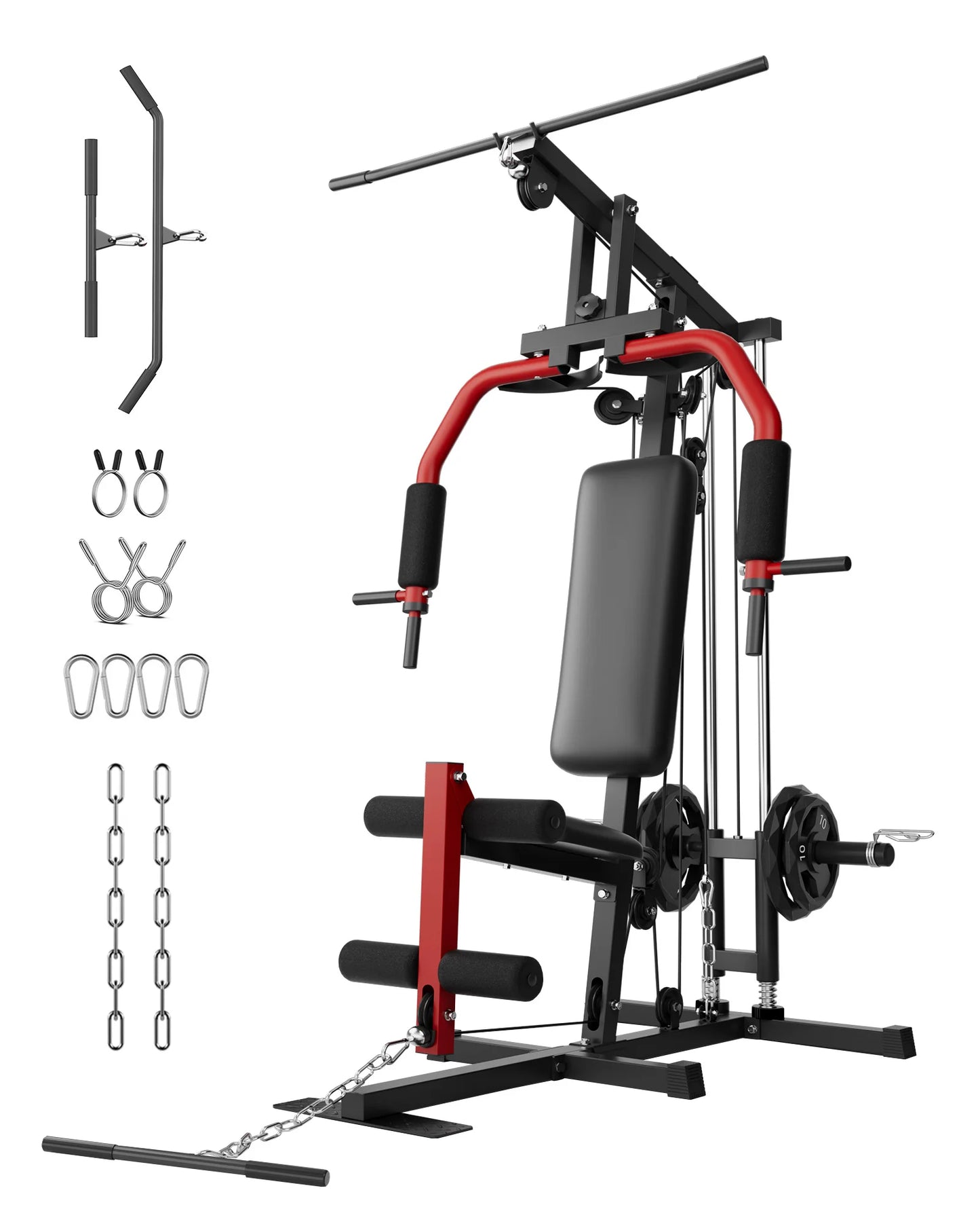 5-In-1 Multifunctional Home Gym Equipment: Full Body Workout Machine with Lat Pulldown, Chest Press, Leg Extension & Seated Row by S And B Enterprise