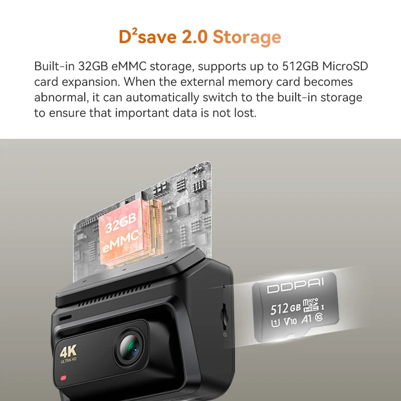 Ddpai Z60 4K 2K 1080P Dash Cam With GPS ADAS Night Vision