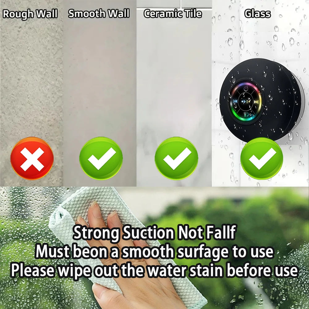 Portable Bluetooth Speaker With LED Light IPX4 Waterproof by S And B Enterprise